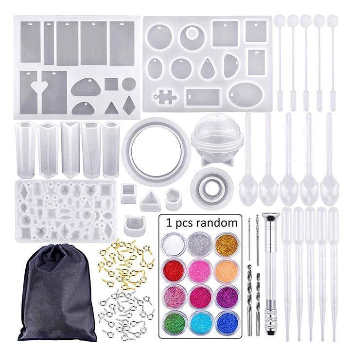DIY Crystal Glue Jewelry Mold 83 Pcs Set